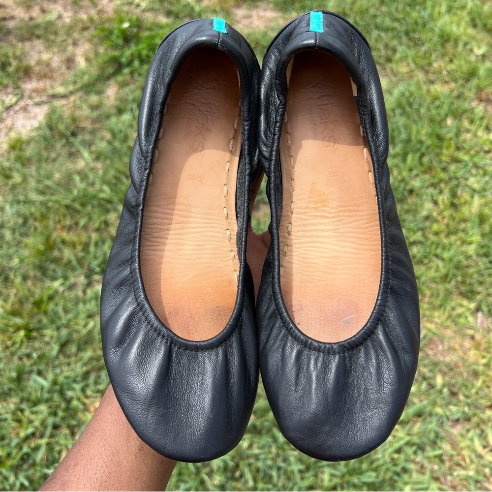 Tieks By Gavrieli Classic Matte Black Foldable Leather Ballet Flats Size 8 Shoes
